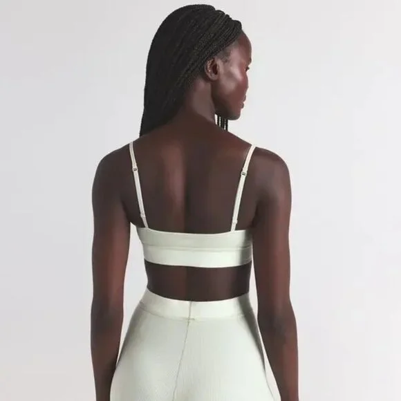 SKIMS Cotton Rib Scoop Bralette Spearmint Size Large NWT - Picture 3 of 8